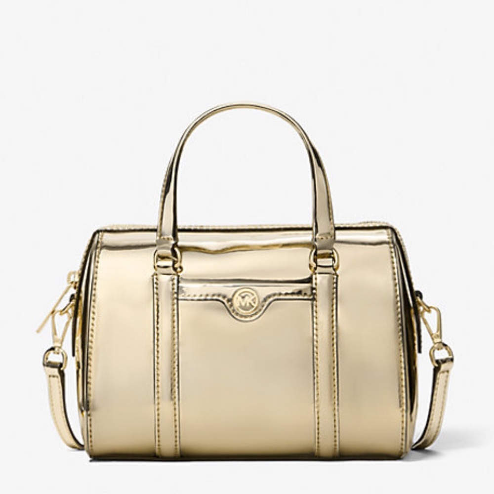 MICHAEL KORS Jet Set Small Metallic Convertible Crossbody Duffle Xbody
Pale Gold - Picture 1 of 16